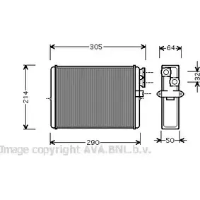 Радиатор печки, теплообменник AVA QUALITY COOLING OLH12I C HDJL2Q VO6110 2029847