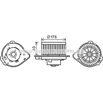 Моторчик вентилятора печки AVA QUALITY COOLING ZP6J SI 2029863 4045385196609 VO8175 изображение 0