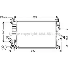 Радиатор охлаждения двигателя AVA QUALITY COOLING 2029870 ATU55 PA 4045385189021 VOA2114 изображение 0