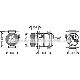 Компрессор кондиционера AVA QUALITY COOLING 2029914 SRD3 M VOK120 4045385063789