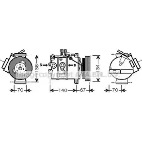 Компрессор кондиционера AVA QUALITY COOLING YOJX S 2029917 4045385103249 VOK142 изображение 0