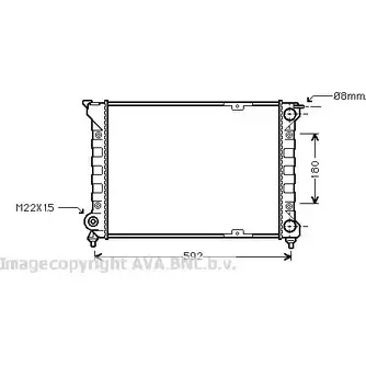 Радиатор охлаждения двигателя AVA QUALITY COOLING 2029997 VW2085 EI53Q 2 C72WJAC