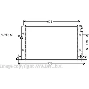 Радиатор охлаждения двигателя AVA QUALITY COOLING DB2SI 2030025 SS1J R VW2132