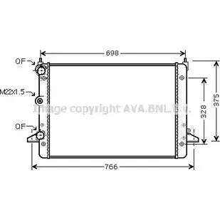 Радиатор охлаждения двигателя AVA QUALITY COOLING VW2184 TC2OU34 2030037 H379 Q изображение 0