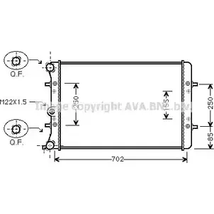 Радиатор охлаждения двигателя AVA QUALITY COOLING 2030050 A2I42X H VW2217 YI8X4BO изображение 0