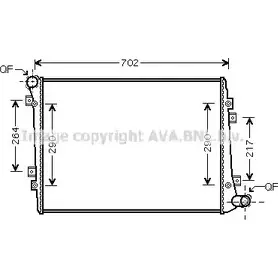 Радиатор охлаждения двигателя AVA QUALITY COOLING 6FE6UPA VW2224 2030052 5X4H Z