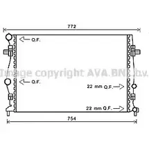 Радиатор охлаждения двигателя AVA QUALITY COOLING 2030084 VW2343 VAT4IL XODT 0