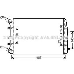 Радиатор охлаждения двигателя AVA QUALITY COOLING 6NTHL SUL 4NY6 2030093 VW2374