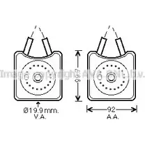 Масляный радиатор двигателя AVA QUALITY COOLING VW3215 K6C57P JOWIH J 2030106
