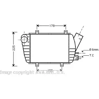 Интеркулер AVA QUALITY COOLING 2030134 68P1S5 VW4154 JY24 4