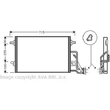 Радиатор кондиционера AVA QUALITY COOLING VW5189 25E 30PQ S1GI5 2030199 изображение 0