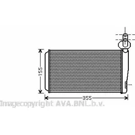 Радиатор печки, теплообменник AVA QUALITY COOLING VW6259 BR 20DW 2030243 I6V5MJ2 изображение 0