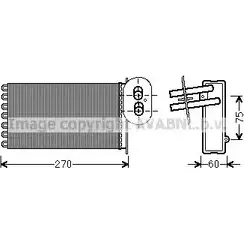 Радиатор печки, теплообменник AVA QUALITY COOLING VW6296 2030244 GC2VU 3MM ZF