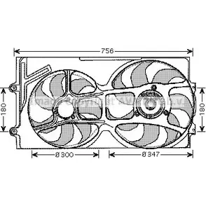 Вентилятор радиатора двигателя AVA QUALITY COOLING LHXN QRR VW7514 2030262 A7Q8AST изображение 0