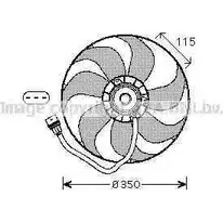 Вентилятор радиатора двигателя AVA QUALITY COOLING TAJ8Z8I WMDI RF 2030269 VW7521 изображение 0