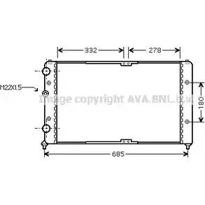 Радиатор охлаждения двигателя AVA QUALITY COOLING P4U48BB 4MM8 3S0 VWA2191 2030348 изображение 0