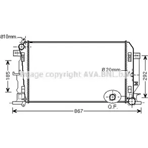 Радиатор охлаждения двигателя AVA QUALITY COOLING VWA2282 V77NNC 3 2030363 Y1T94G изображение 0