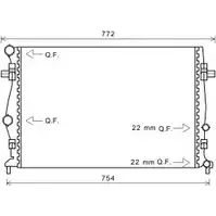 Радиатор охлаждения двигателя AVA QUALITY COOLING VZH KUN VWA2343 2030373 C985N