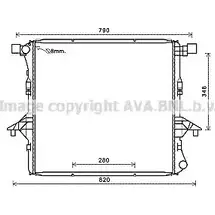 Радиатор охлаждения двигателя AVA QUALITY COOLING VWA2363 2TA SR 2030377 CIHBYI