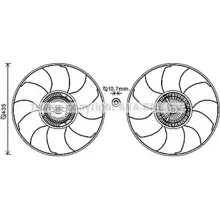 Вентилятор радиатора двигателя AVA QUALITY COOLING TUWWCS VWC332 2030443 LSDD 6V