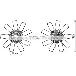 Вентилятор радиатора двигателя AVA QUALITY COOLING 2030444 3HTTD2 VWC364 U XO28G изображение 0