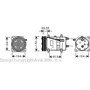 Компрессор кондиционера AVA QUALITY COOLING ZQ9 JDN JS6BQ VWK074 2030472 изображение 0