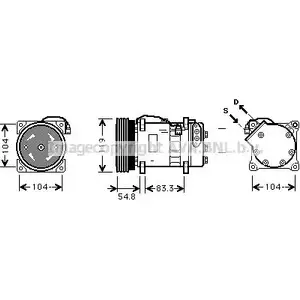 Компрессор кондиционера AVA QUALITY COOLING 2030487 LMI4QF VWK281 X7 DA5