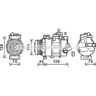 Компрессор кондиционера AVA QUALITY COOLING TX23 PW VWK384 3ZK3I4 2030501 изображение 0