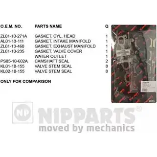 Комплект прокладок двигателя NIPPARTS 0P TUL 2032420 J1243100 8711768106089 изображение 0