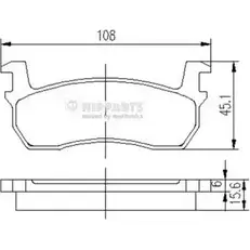 Тормозные колодки дисковые, комплект NIPPARTS 2038180 TA6 DRQ J3601003 8711768055554 изображение 0