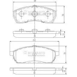 Тормозные колодки дисковые, комплект NIPPARTS VNSOVZ 2 8711768057053 J3607011 2038378 изображение 0