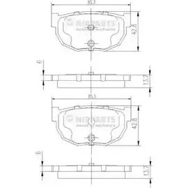 Тормозные колодки дисковые, комплект NIPPARTS K7MJR U 2038430 8711768057336 J3611021