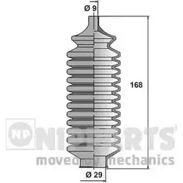 Пыльник рулевой рейки NIPPARTS Z6M7 P2H 8711768849559 N2845001 2045680