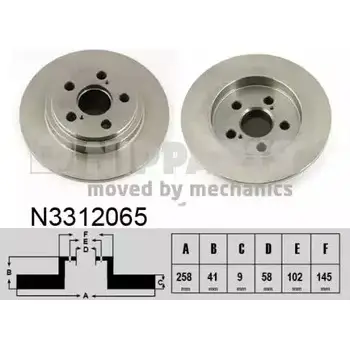 Тормозной диск NIPPARTS N3312065 UC FH88 8711768163020 2046629
