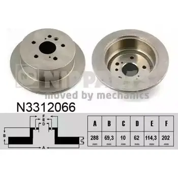 Тормозной диск NIPPARTS 2046630 D H2DNFI 8711768164836 N3312066