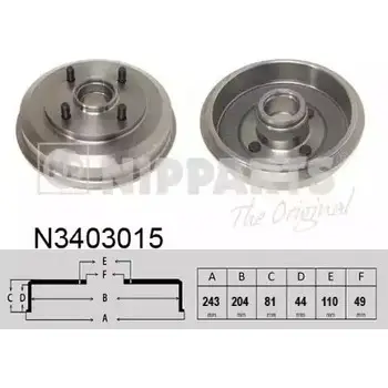 Тормозной барабан NIPPARTS 8711768494551 IE M7E 2046757 N3403015