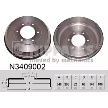 Тормозной барабан NIPPARTS N3409002 2046799 8718638367076 H N4MJ