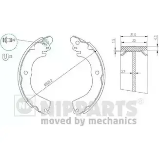 Тормозные колодки NIPPARTS 2046887 8718638372353 PEI TA N3505049