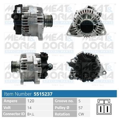 Генератор MEAT & DORIA 5515237 TJ2Z D0 1437580275
