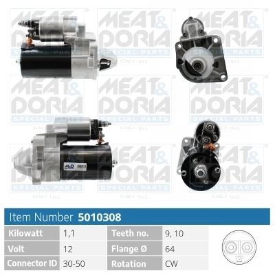 Стартер MEAT & DORIA 5010308 1440471009 5 M6D14 изображение 0
