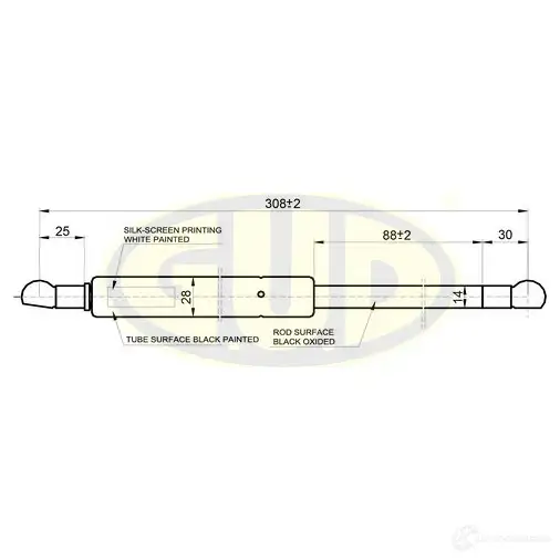 Амортизатор багажника G.U.D. 31U NH5 GGS020537 1422944116 изображение 0