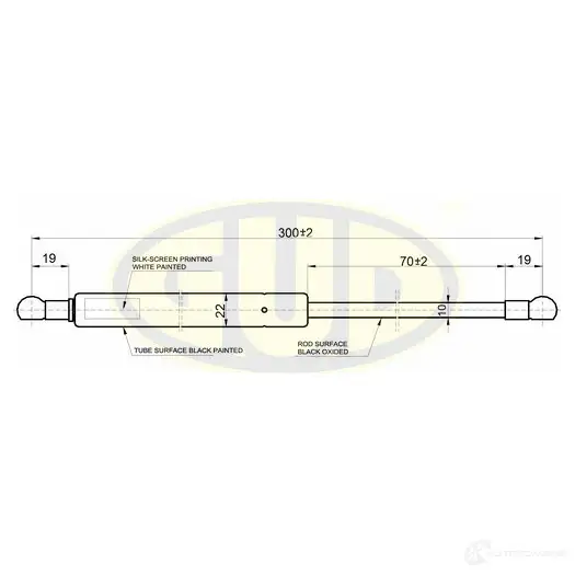 Амортизатор багажника G.U.D. 1422944128 GGS020565 V4DX T изображение 0