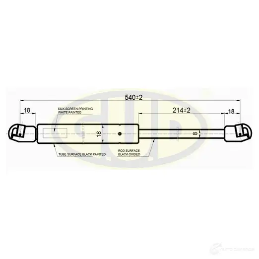 Амортизатор багажника G.U.D. GGS020336 1422943874 3JX4G C изображение 0