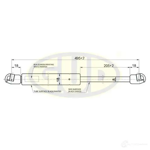 Амортизатор багажника G.U.D. GGS020497 1422944067 WQ1 RH изображение 0