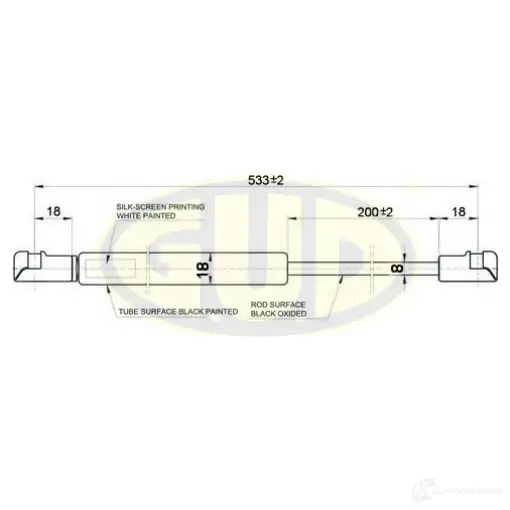 Амортизатор багажника G.U.D. 92A CC0 1422944047 GGS020470