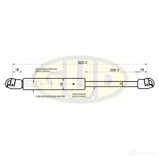 Амортизатор багажника G.U.D. GGS020473 YT2AK KG 1422944042 изображение 0