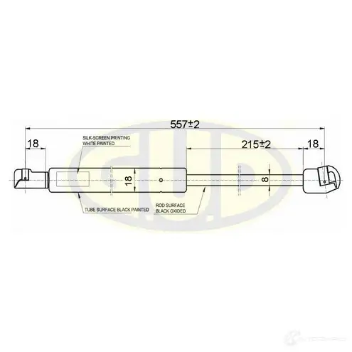 Амортизатор багажника G.U.D. 1422943819 EG 98D8 GGS020288 изображение 0