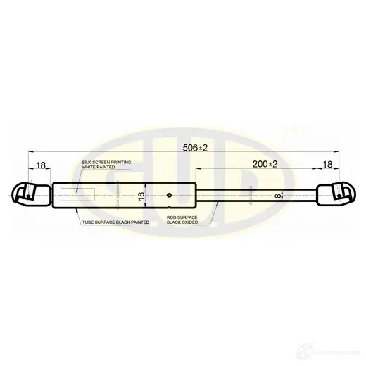Амортизатор багажника G.U.D. 5 29D5 1422943734 GGS020218 изображение 0