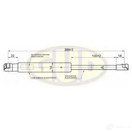 Амортизатор багажника G.U.D. 1422943726 L Q0XC GGS020223 изображение 0