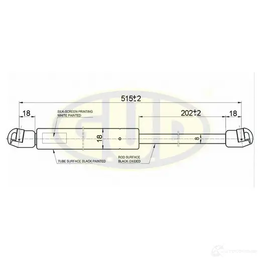 Амортизатор багажника G.U.D. GGS020212 1422943720 EEK SG40 изображение 0